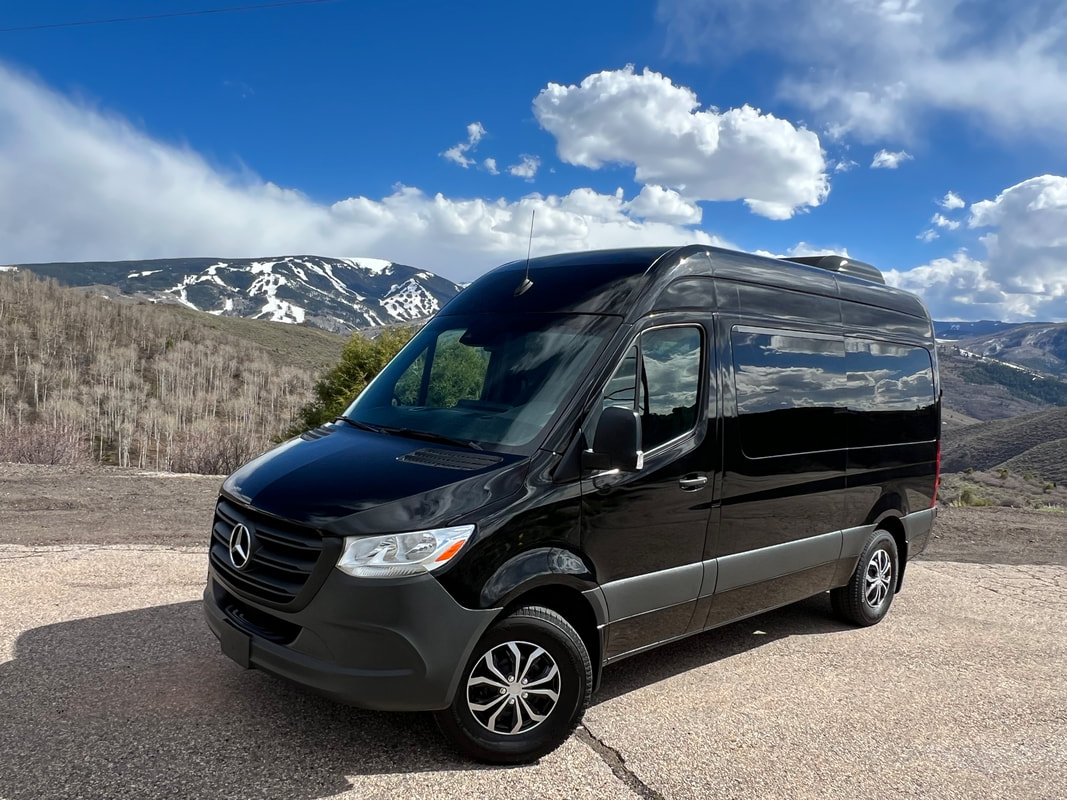 Mercedes Sprinter 12 Passenger Van Rental with Winter Snow Tires in Snowmass, Colorado